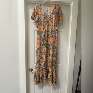 Rachel Pally Multicolor Leaf Midi Dress